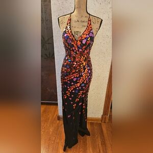 Evening Dress. Unique Made Out Of Color Mirrors. One Of The Kind.